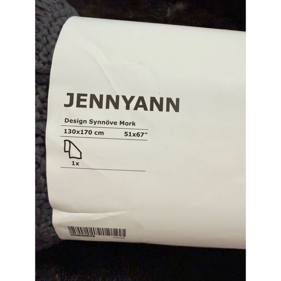 Ikea JENNYANN throw blanket designed by Synnöve Mork Grey New - Picture 2 of 4
